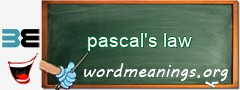 WordMeaning blackboard for pascal's law